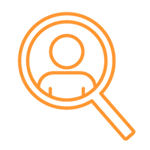 User in magnifying glass icon