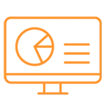 Graphs and charts on a computer icon