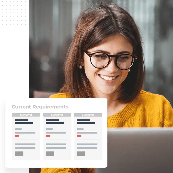 A woman looking at credentialing requirements in ROC-P