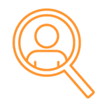 User in magnifying glass icon