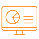 Graphs and charts on a computer Icon