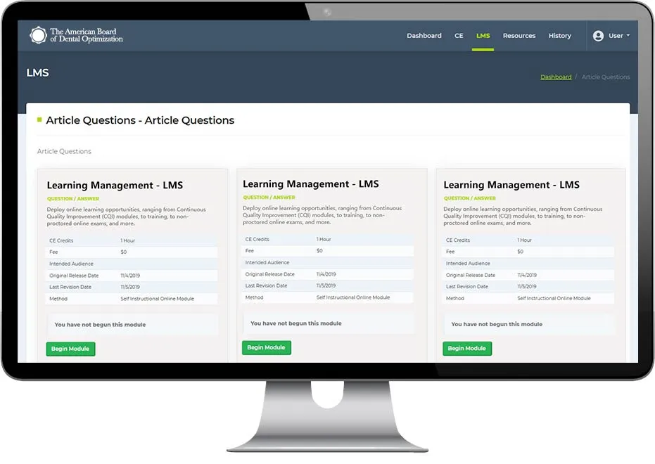 The ROC-P learning management module displayed on a desktop computer