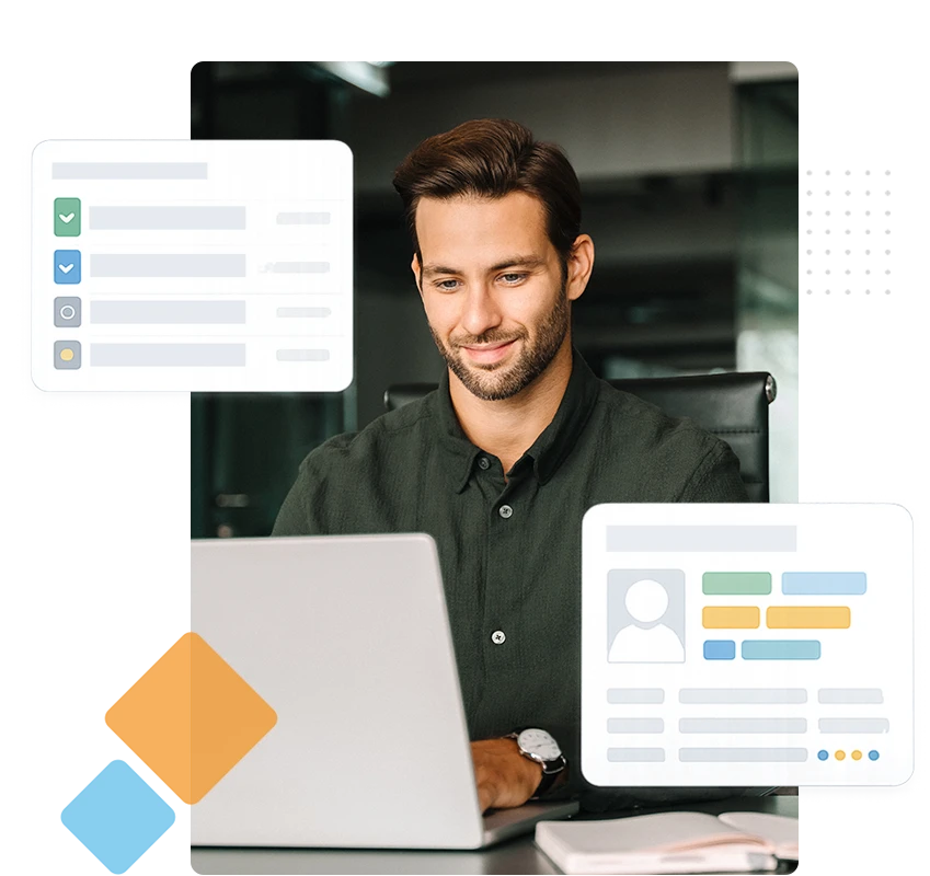 Business Man using Roc-P Platform